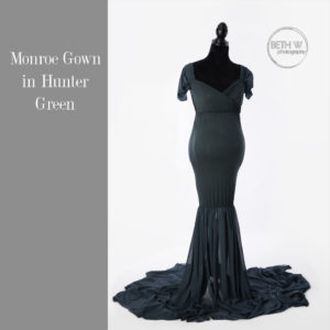 Monroe Gown in Hunter Green