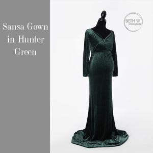 Sansa Gown in Hunter Green