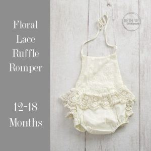 Floral Lace Ruffle Romper in 12-18 Months