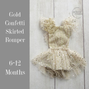 Gold Confetti Romper in 6-12 Months