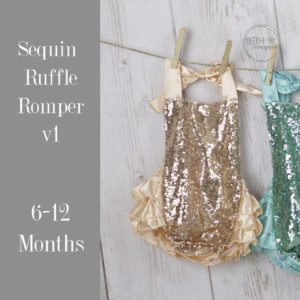 Sequin Ruffle Romper v1 in 6-12 Months
