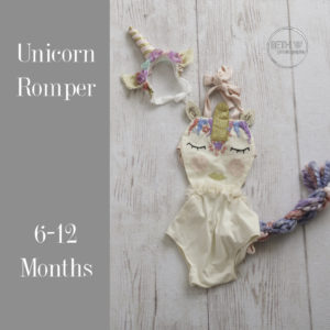 Unicorn Romper in 6-12 Months