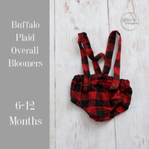 Buffalo Plaid Suspender Bloomers in 6-12 Months