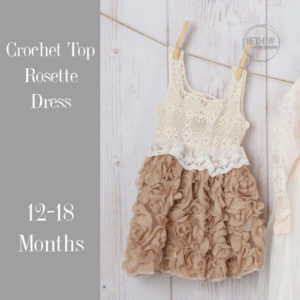 Crochet Top Rosette Dress in 12-18 Months