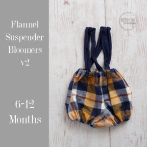 Flannel Suspender Bloomers v2 in 6-12 Months