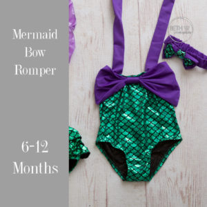 Mermaid Bow Romper in 6-12 Months