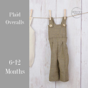 Plaid Overalls in 6-12 Months