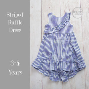 Striped Ruffle Dress 3-4 Years