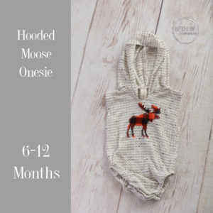 Hooded Moose Onesie in 6-12 Months