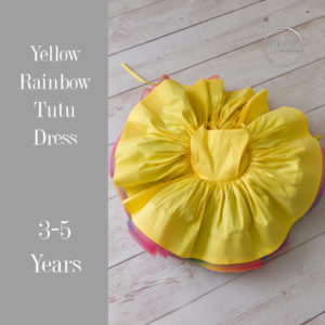 Yellow Rainbow Tutu Dress in 3-5 Years