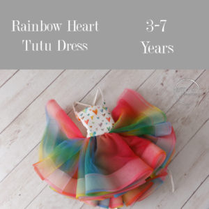 Rainbow Heart Tutu Dress in 3-7