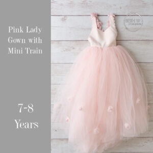 Pink Lady Gown with Mini Train in 7-8 Years