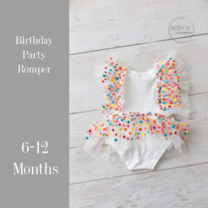 Birthday Party Romper in 6-12 Months