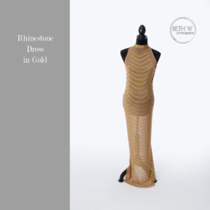 Rhinestone Dress in Gold