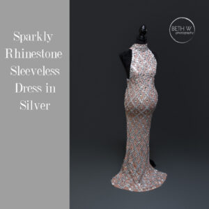 Sparkly Rhinestone Sleeveless Dress in Silver