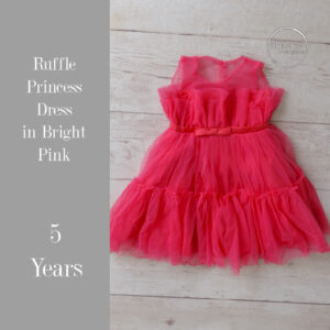 Ruffle Princess Dress in Bright Pink in 5 Years