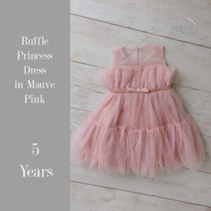 Ruffle Princess Dress in Mauve Pink in 5 Years