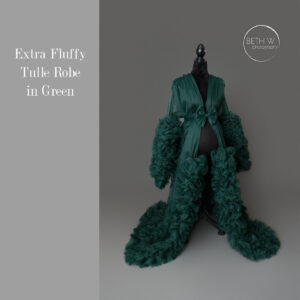 Extra Fluffy Tulle Robe in Green