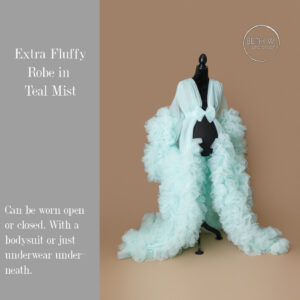 Extra Fluffy Tulle Robe in Teal Mist