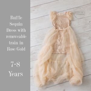 Ruffle Sequin Dress with Removable Train in 7-8 Years